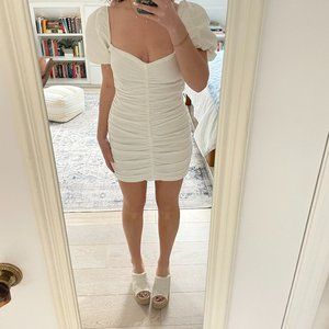 Forever 21 White Ruched Dress